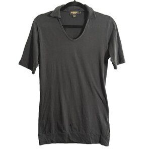 DIESEL Women Collared Idle Headed Pullover Shirt Sz S Black Short Sleeve 54-15